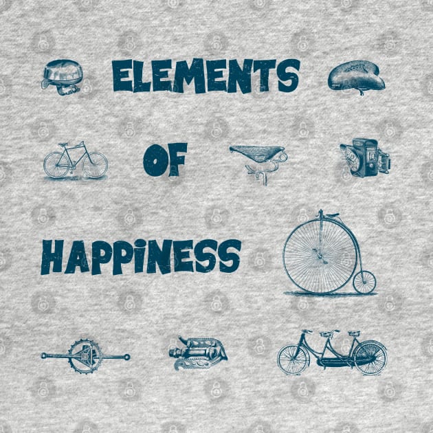 Vintage Bike Elements  with pedal, crank and bell. Elements of Happiness, enjoy your ride. by Olloway